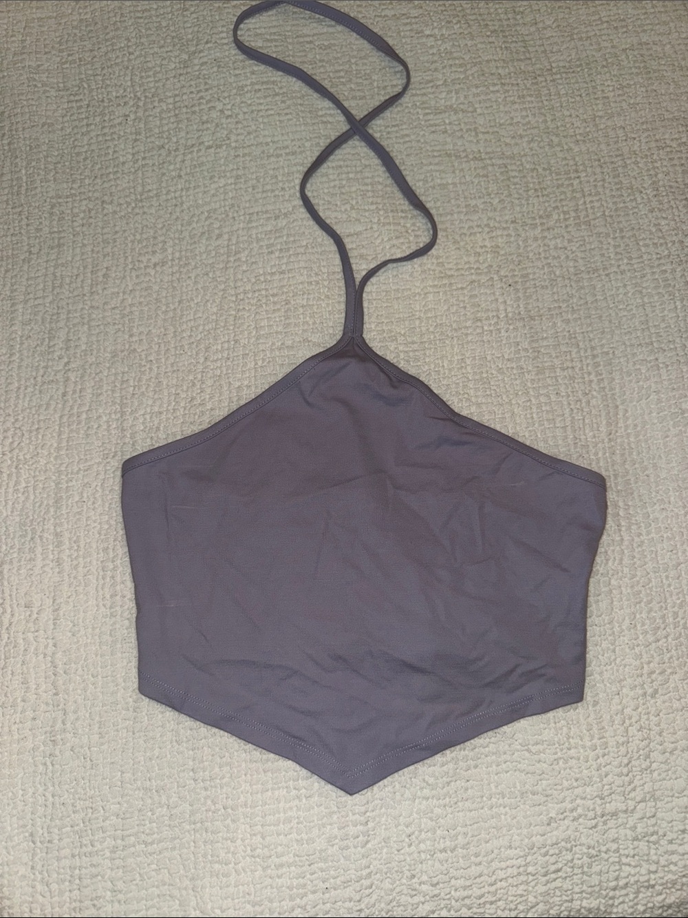 Asymmetrical Halter Crop Top in light purple
